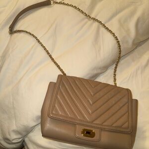 Talbots Taupe Quilted Shoulder Bag